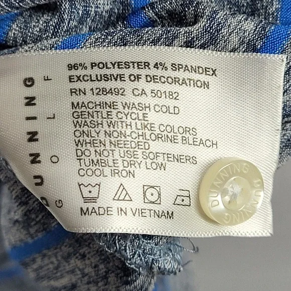 Dunning Golf Polo Shirt Men's XL Gray Blue Stripes Performance Stretch Golf - Picture 11 of 13